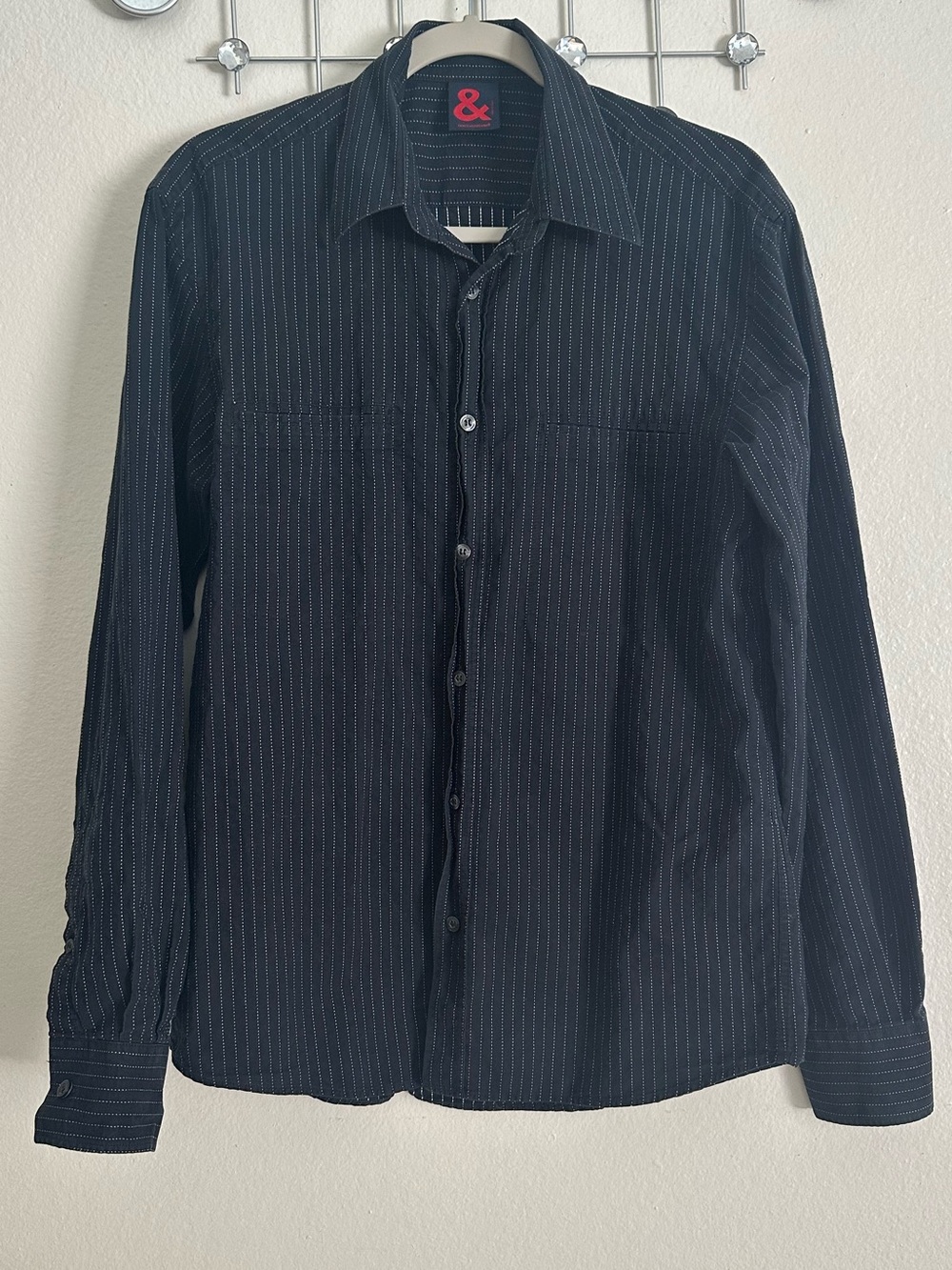 Dolce & Gabbana Black Pinstripe Button-Down Shirt